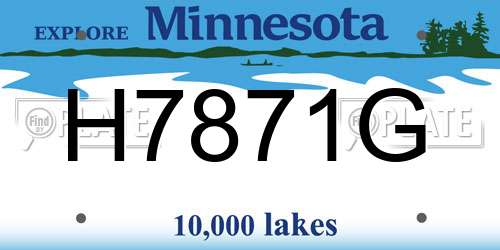 H7871G Minnesota License Plate