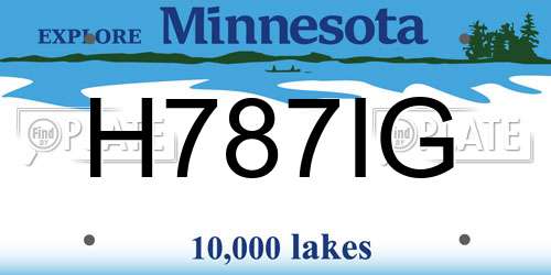 H787IG Minnesota License Plate