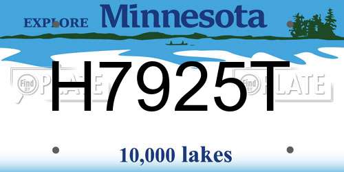 H7925T Minnesota License Plate