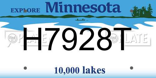 H7928T Minnesota License Plate