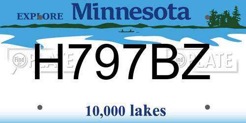 H797BZ Minnesota License Plate