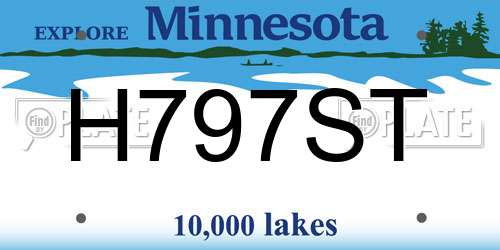 H797ST Minnesota License Plate