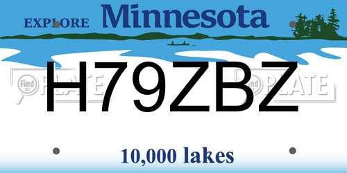 H79ZBZ Minnesota License Plate