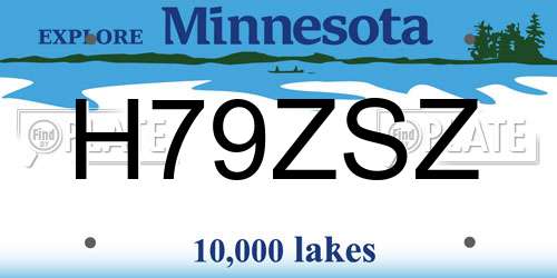 H79ZSZ Minnesota License Plate