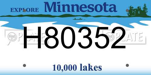H80352 Minnesota License Plate