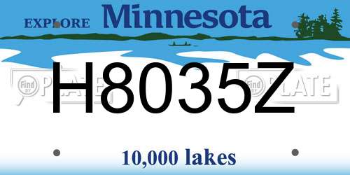 H8035Z Minnesota License Plate