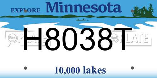 H8038T Minnesota License Plate