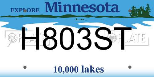 H803ST Minnesota License Plate