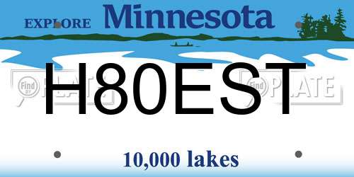 H80EST Minnesota License Plate
