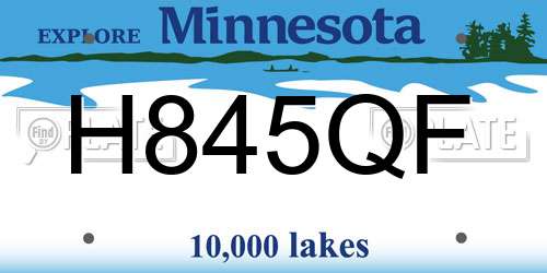H845QF Minnesota License Plate