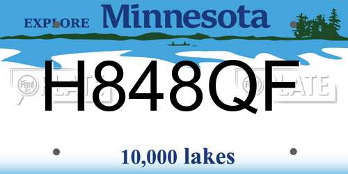 H848QF Minnesota License Plate