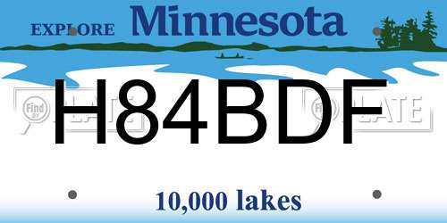 H84BDF Minnesota License Plate