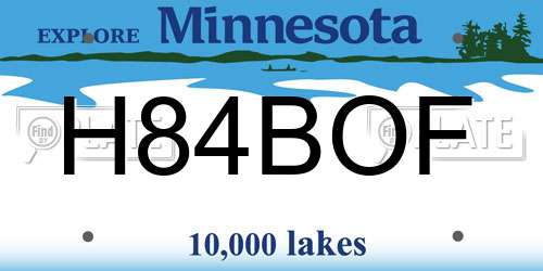 H84BOF Minnesota License Plate