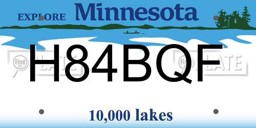 H84BQF Minnesota License Plate