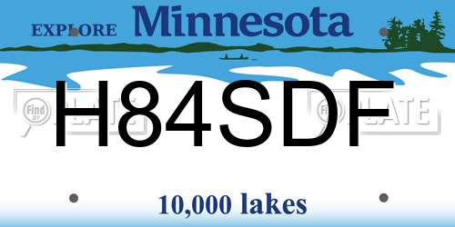 H84SDF Minnesota License Plate