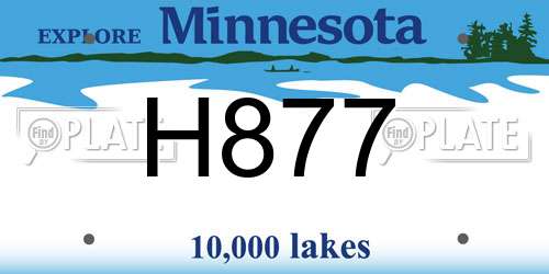 H877 Minnesota License Plate