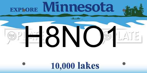 H8NO1 Minnesota License Plate
