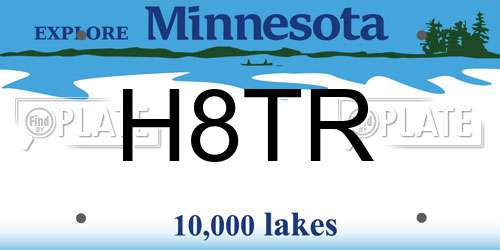H8TR Minnesota License Plate
