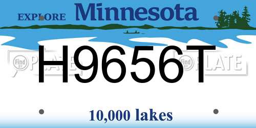 H9656T Minnesota License Plate