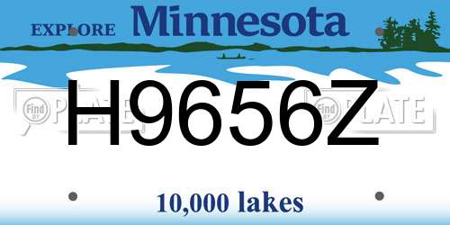 H9656Z Minnesota License Plate