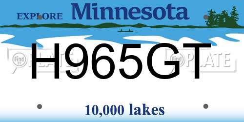 H965GT Minnesota License Plate