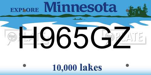 H965GZ Minnesota License Plate