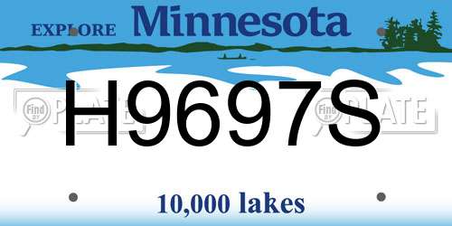 H9697S Minnesota License Plate