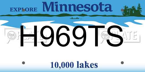 H969TS Minnesota License Plate