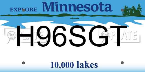 H96SGT Minnesota License Plate