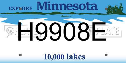 H9908E Minnesota License Plate