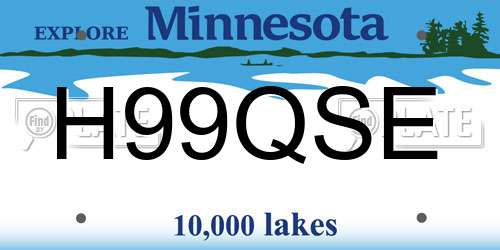 H99QSE Minnesota License Plate