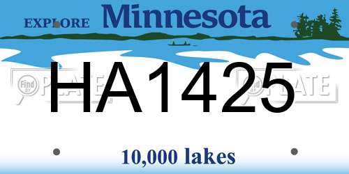 HA1425 Minnesota License Plate