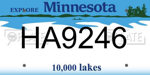 HA9246 Minnesota License Plate