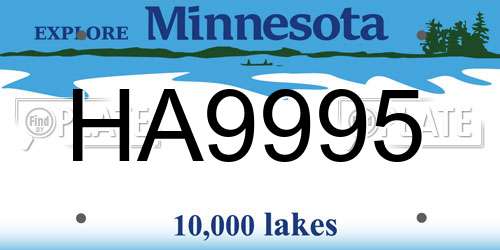 HA9995 Minnesota License Plate