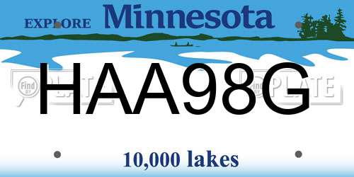 HAA98G Minnesota License Plate