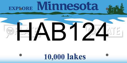 HAB124 Minnesota License Plate
