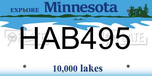 HAB495 Minnesota License Plate