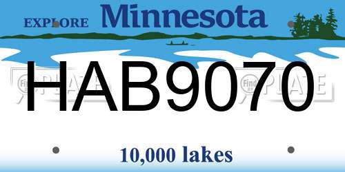 HAB9070 Minnesota License Plate