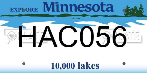 HAC056 Minnesota License Plate