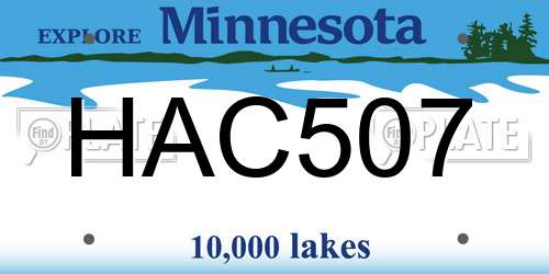 HAC507 Minnesota License Plate