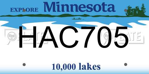 HAC705 Minnesota License Plate