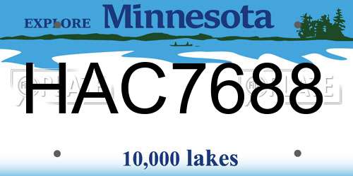 HAC7688 Minnesota License Plate