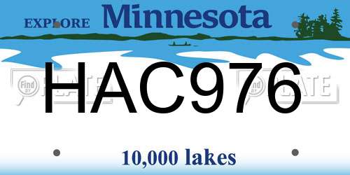 HAC976 Minnesota License Plate