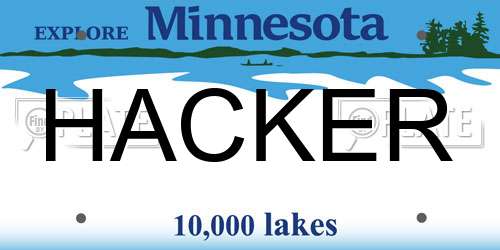 HACKER Minnesota License Plate