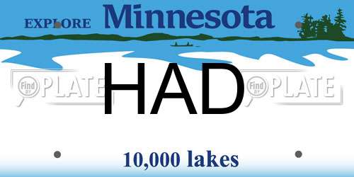HAD Minnesota License Plate