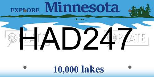 HAD247 Minnesota License Plate