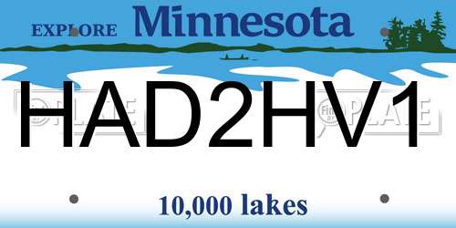HAD2HV1 Minnesota License Plate