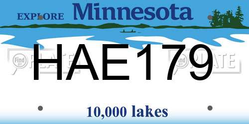 HAE179 Minnesota License Plate