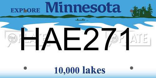 HAE271 Minnesota License Plate