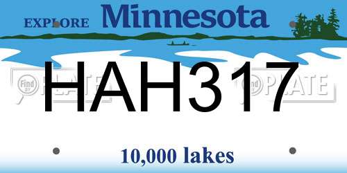 HAH317 Minnesota License Plate